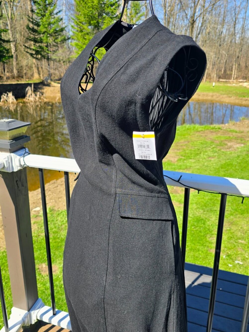 Melloday black linen blend dress, size small, NWT